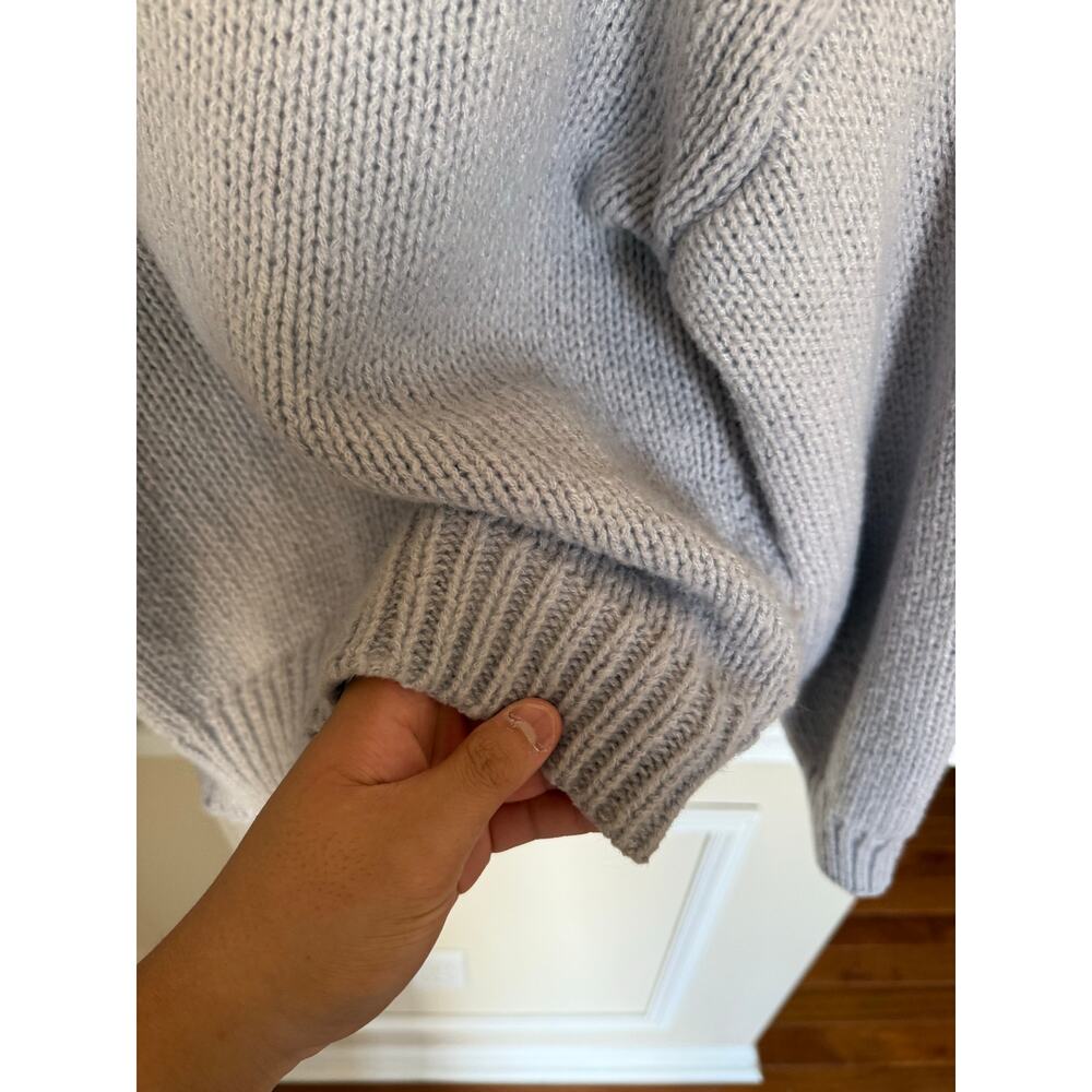 Luna and Ivy Purple Knit Crewneck Sweater Open Front Preppy Cherry Details - Picture 9 of 12